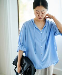 le.coeur blanc / ルクールブラン シャツ・ブラウス | フィブリルサテンスタンドフリルブラウス