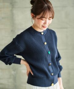 《一部店舗/WEB限定》TORRAZZO DONNAワッフル風編みビジューカーデ