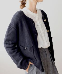le.coeur blanc / ルクールブラン その他アウター | 《手洗い可能》変わり編みニットジャケット