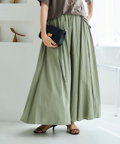 le.coeur blanc / ルクールブラン ロング・マキシ丈スカート | 《手洗い可能》MAISON MAVERICKギャザーフレアスカート | 詳細2