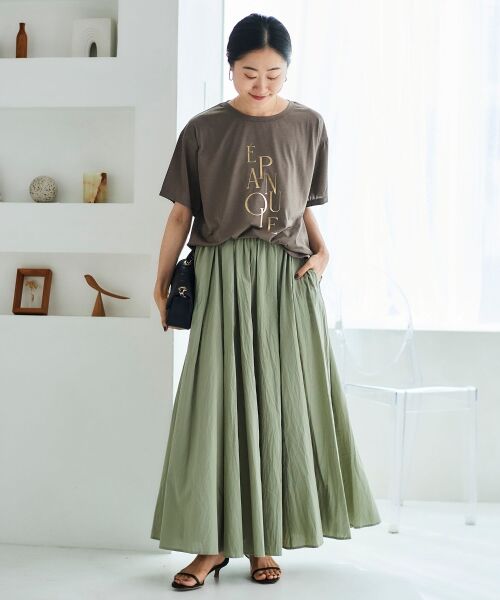 le.coeur blanc / ルクールブラン ロング・マキシ丈スカート | 《手洗い可能》MAISON MAVERICKギャザーフレアスカート | 詳細3