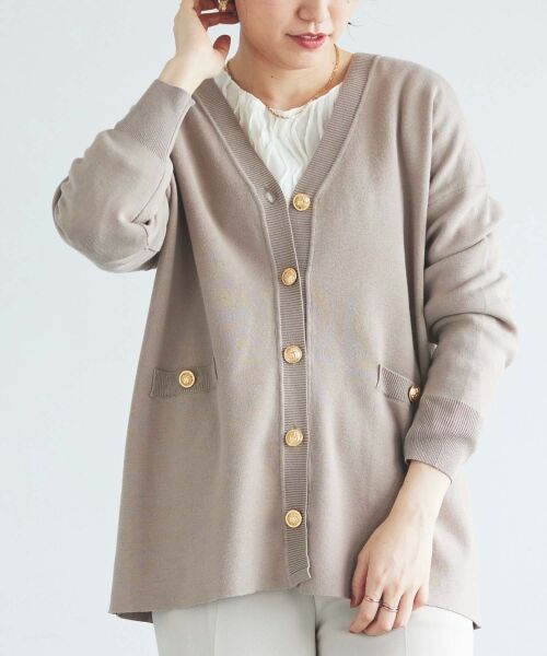 新品❗️TORRAZZO DONNA パールボタンベージュ 五分袖