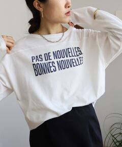 BONNES VOUVELLES ロゴプリントTシャツ