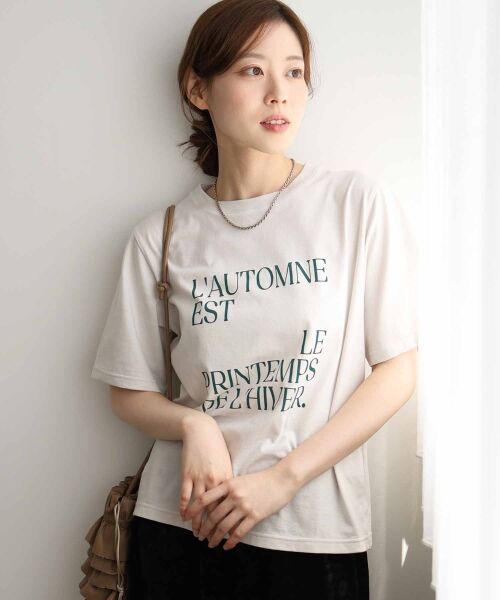 le.coeur blanc / ルクールブラン Tシャツ | AUTOMNE ロゴプリントTシャツ | 詳細10