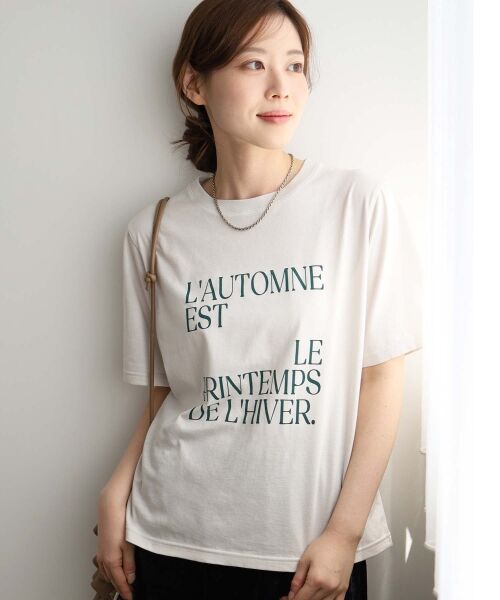 le.coeur blanc / ルクールブラン Tシャツ | AUTOMNE ロゴプリントTシャツ | 詳細13