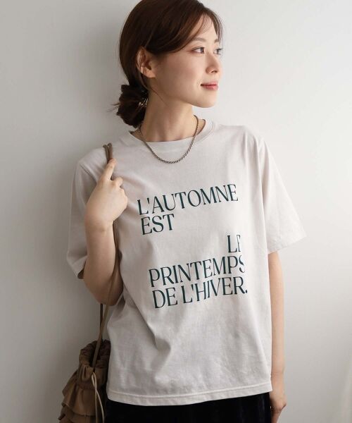 le.coeur blanc / ルクールブラン Tシャツ | AUTOMNE ロゴプリントTシャツ | 詳細14