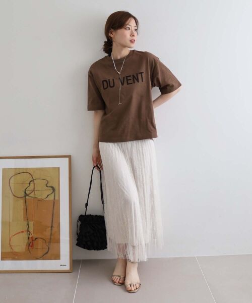 le.coeur blanc / ルクールブラン Tシャツ | 《手洗い可能》DU VENT フロッキーロゴTシャツ | 詳細6