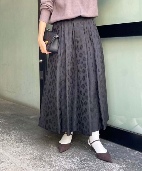 le.coeur blanc / ルクールブラン ロング・マキシ丈スカート | 《手洗い可能》Perle Pecheレオパードジャガードロングスカート | 詳細11