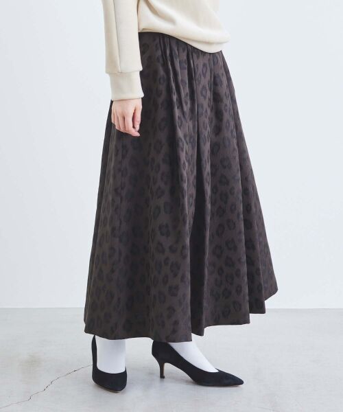 le.coeur blanc / ルクールブラン ロング・マキシ丈スカート | 《手洗い可能》Perle Pecheレオパードジャガードロングスカート | 詳細15