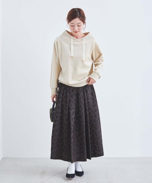 le.coeur blanc / ルクールブラン ロング・マキシ丈スカート | 《手洗い可能》Perle Pecheレオパードジャガードロングスカート | 詳細16