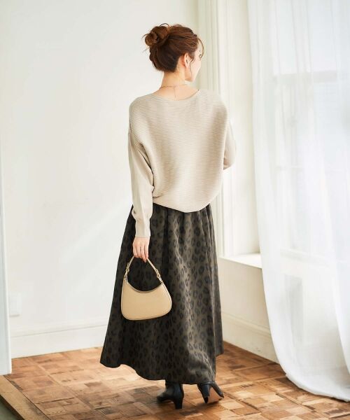 le.coeur blanc / ルクールブラン ロング・マキシ丈スカート | 《手洗い可能》Perle Pecheレオパードジャガードロングスカート | 詳細24