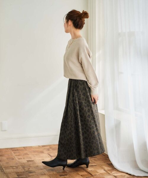 le.coeur blanc / ルクールブラン ロング・マキシ丈スカート | 《手洗い可能》Perle Pecheレオパードジャガードロングスカート | 詳細25
