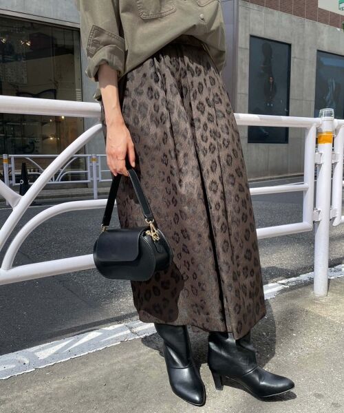 le.coeur blanc / ルクールブラン ロング・マキシ丈スカート | 《手洗い可能》Perle Pecheレオパードジャガードロングスカート | 詳細26