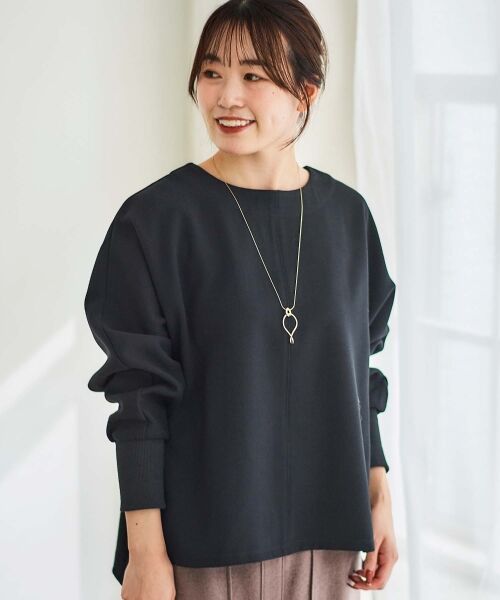 le.coeur blanc / ルクールブラン カットソー | 《手洗い可能》裏起毛ストレッチドルマンプルオーバー | 詳細17