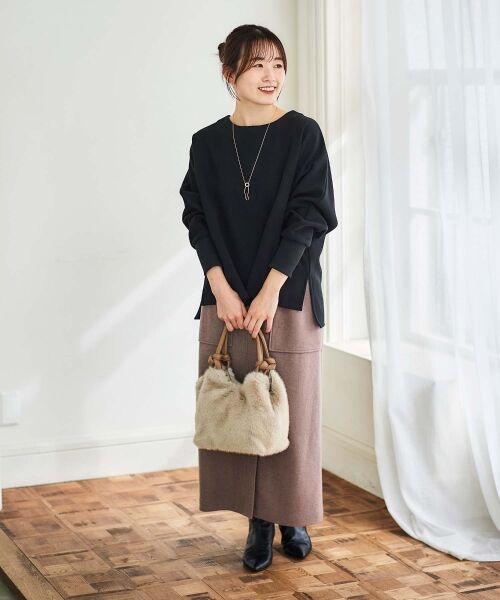 le.coeur blanc / ルクールブラン カットソー | 《手洗い可能》裏起毛ストレッチドルマンプルオーバー | 詳細18