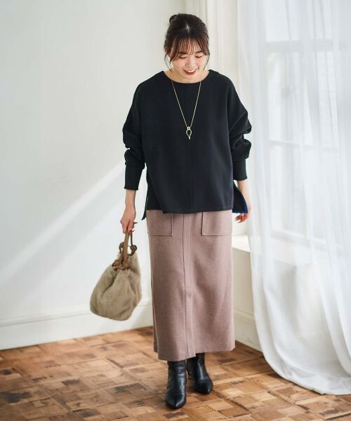 le.coeur blanc / ルクールブラン カットソー | 《手洗い可能》裏起毛ストレッチドルマンプルオーバー | 詳細19