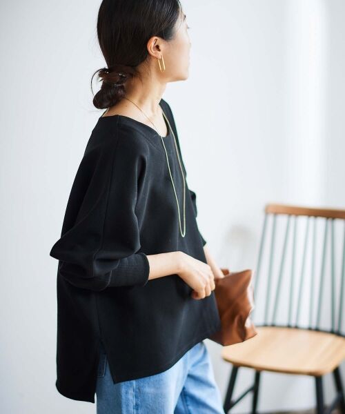 le.coeur blanc / ルクールブラン カットソー | 《手洗い可能》裏起毛ストレッチドルマンプルオーバー | 詳細22