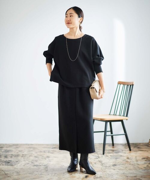 le.coeur blanc / ルクールブラン カットソー | 《手洗い可能》裏起毛ストレッチドルマンプルオーバー | 詳細27