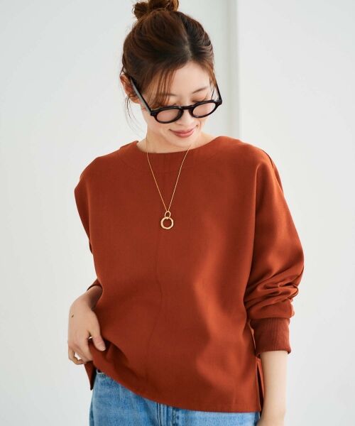 le.coeur blanc / ルクールブラン カットソー | 《手洗い可能》裏起毛ストレッチドルマンプルオーバー | 詳細3