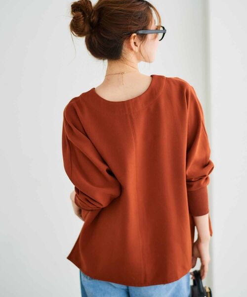 le.coeur blanc / ルクールブラン カットソー | 《手洗い可能》裏起毛ストレッチドルマンプルオーバー | 詳細4