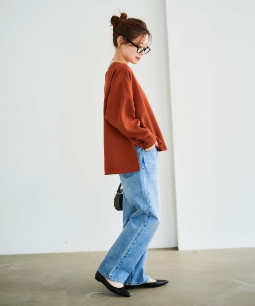 le.coeur blanc / ルクールブラン カットソー | 《手洗い可能》裏起毛ストレッチドルマンプルオーバー | 詳細7