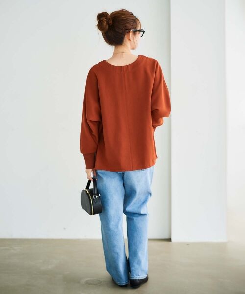 le.coeur blanc / ルクールブラン カットソー | 《手洗い可能》裏起毛ストレッチドルマンプルオーバー | 詳細8