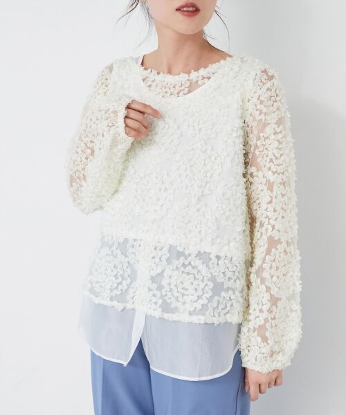 le.coeur blanc / ルクールブラン Tシャツ | 【手洗い可能】CHOKLATE PARIS モチーフレーストップス | 詳細12