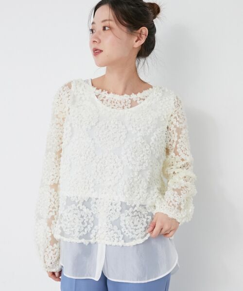 le.coeur blanc / ルクールブラン Tシャツ | 【手洗い可能】CHOKLATE PARIS モチーフレーストップス | 詳細13