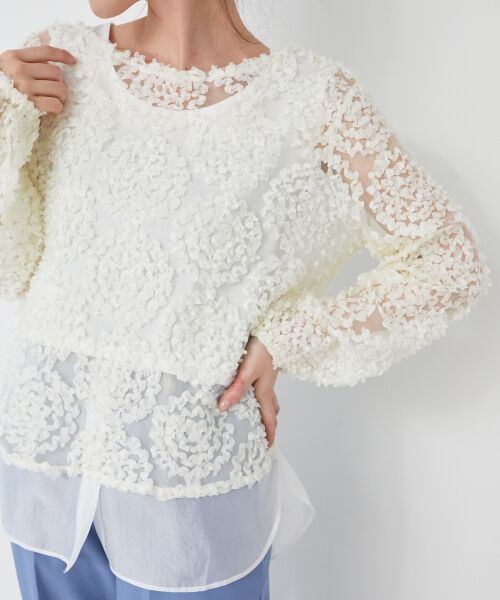 le.coeur blanc / ルクールブラン Tシャツ | 【手洗い可能】CHOKLATE PARIS モチーフレーストップス | 詳細15