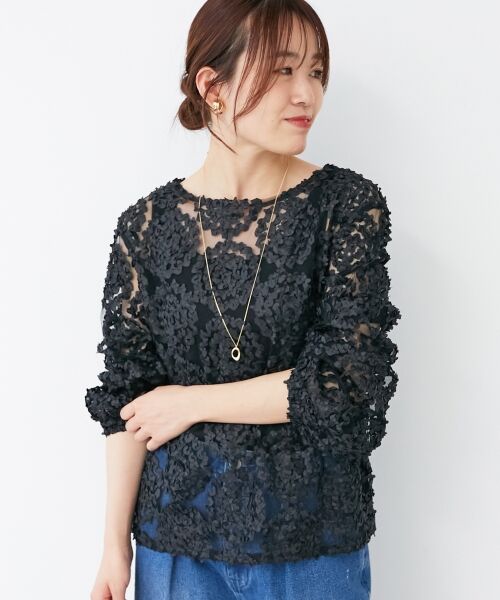 le.coeur blanc / ルクールブラン Tシャツ | 【手洗い可能】CHOKLATE PARIS モチーフレーストップス | 詳細2