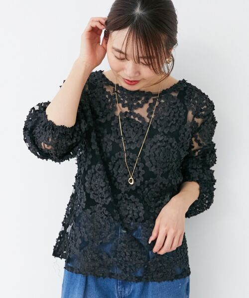 le.coeur blanc / ルクールブラン Tシャツ | 【手洗い可能】CHOKLATE PARIS モチーフレーストップス | 詳細3