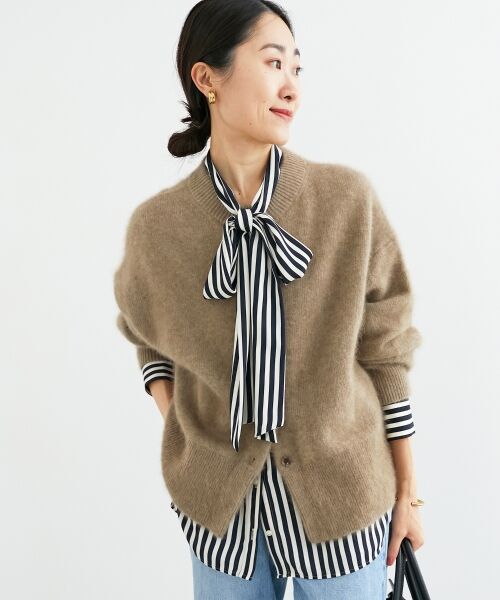 le.coeur blanc / ルクールブラン カーディガン・ボレロ | チャイニーズラクーンモックネックカーディガン | 詳細26