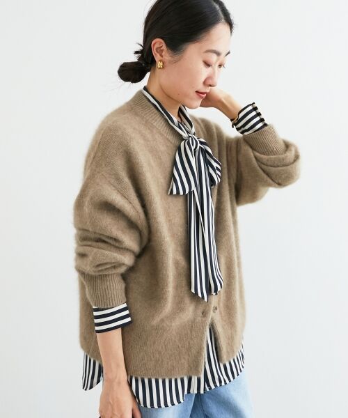 le.coeur blanc / ルクールブラン カーディガン・ボレロ | チャイニーズラクーンモックネックカーディガン | 詳細27