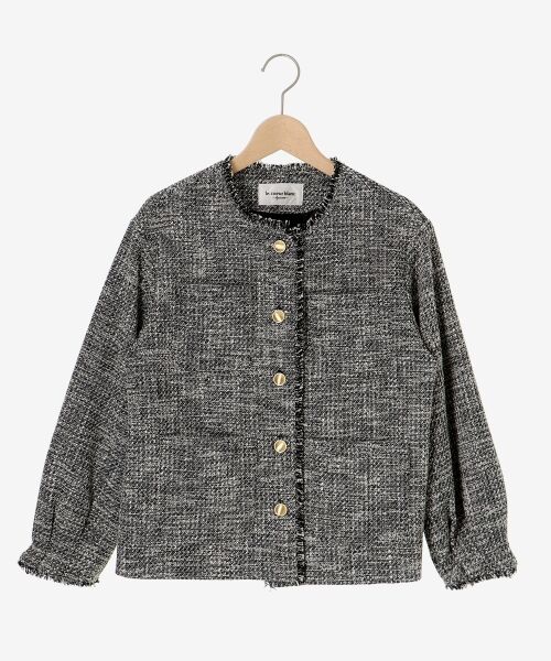 le.coeur blanc / ルクールブラン ノーカラージャケット | 《通勤着やセレモニーシーンにも》メランジツイードノーカラージャケット | 詳細1