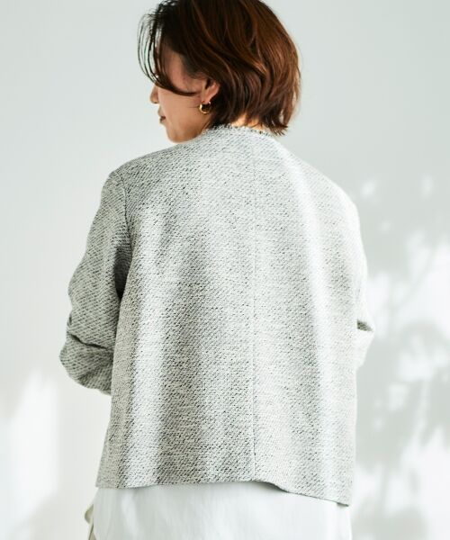 le.coeur blanc / ルクールブラン ノーカラージャケット | 《通勤着やセレモニーシーンにも》メランジツイードノーカラージャケット | 詳細19