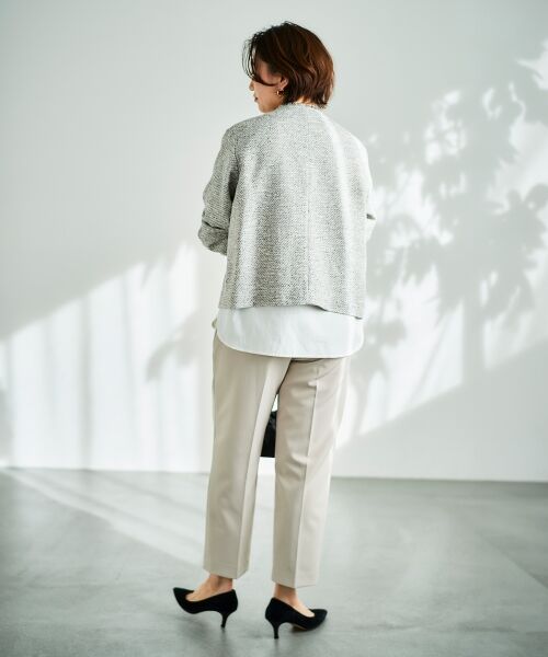 le.coeur blanc / ルクールブラン ノーカラージャケット | 《通勤着やセレモニーシーンにも》メランジツイードノーカラージャケット | 詳細22