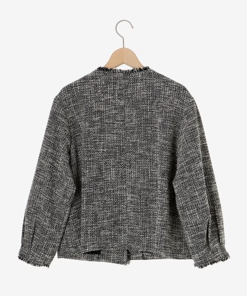 le.coeur blanc / ルクールブラン ノーカラージャケット | 《通勤着やセレモニーシーンにも》メランジツイードノーカラージャケット | 詳細25
