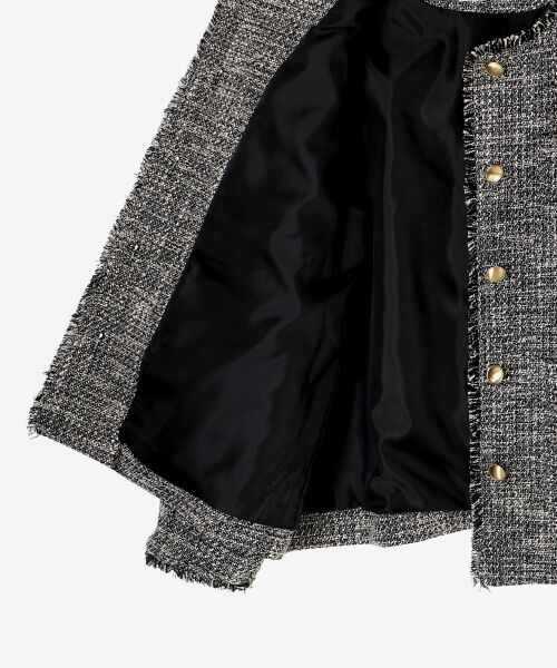 le.coeur blanc / ルクールブラン ノーカラージャケット | 《通勤着やセレモニーシーンにも》メランジツイードノーカラージャケット | 詳細28