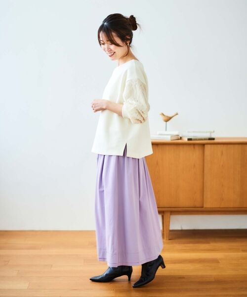 le.coeur blanc / ルクールブラン カットソー | コード刺繍キリカエ2wayプルオーバー | 詳細10