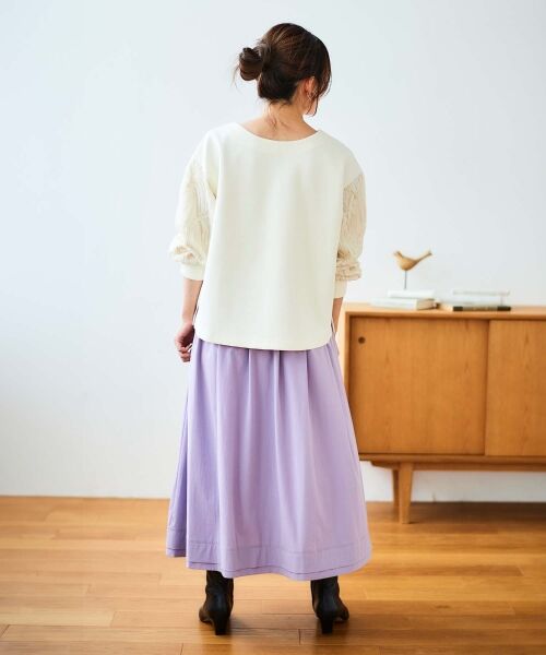 le.coeur blanc / ルクールブラン カットソー | コード刺繍キリカエ2wayプルオーバー | 詳細11