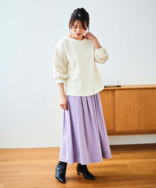 le.coeur blanc / ルクールブラン カットソー | コード刺繍キリカエ2wayプルオーバー | 詳細12