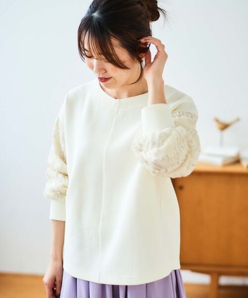 le.coeur blanc / ルクールブラン カットソー | コード刺繍キリカエ2wayプルオーバー | 詳細13