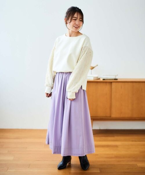 le.coeur blanc / ルクールブラン カットソー | コード刺繍キリカエ2wayプルオーバー | 詳細16