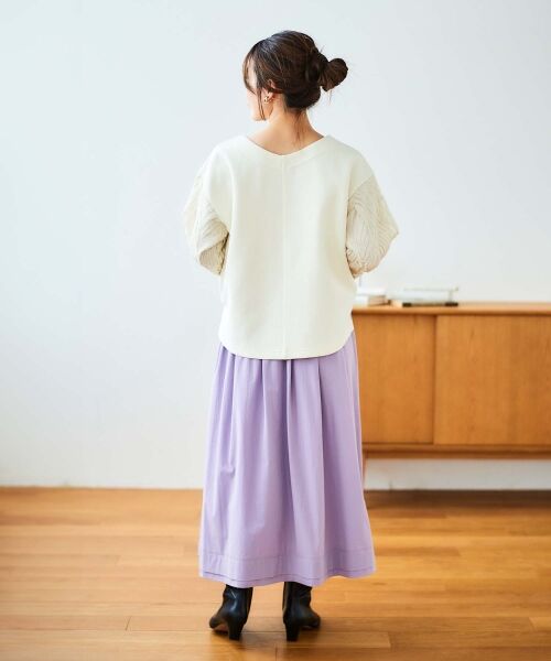 le.coeur blanc / ルクールブラン カットソー | コード刺繍キリカエ2wayプルオーバー | 詳細17