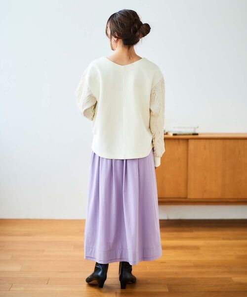 le.coeur blanc / ルクールブラン カットソー | コード刺繍キリカエ2wayプルオーバー | 詳細18