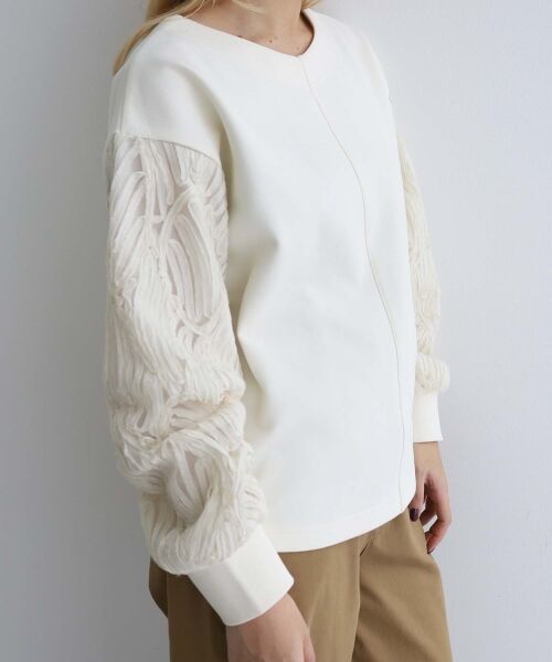 le.coeur blanc / ルクールブラン カットソー | コード刺繍キリカエ2wayプルオーバー | 詳細21