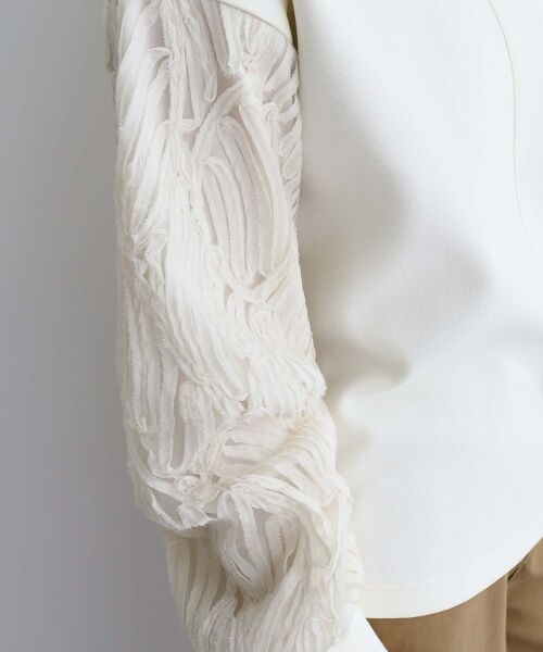 le.coeur blanc / ルクールブラン カットソー | コード刺繍キリカエ2wayプルオーバー | 詳細22