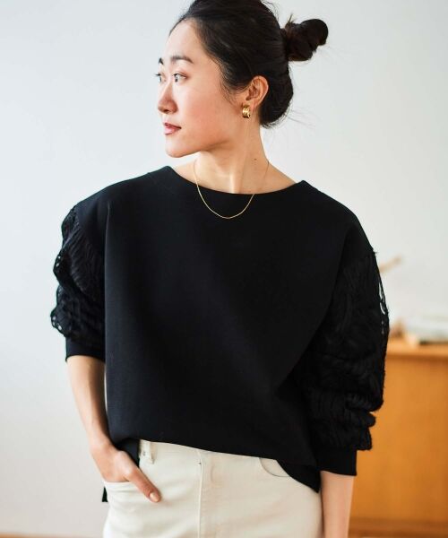 le.coeur blanc / ルクールブラン カットソー | コード刺繍キリカエ2wayプルオーバー | 詳細27