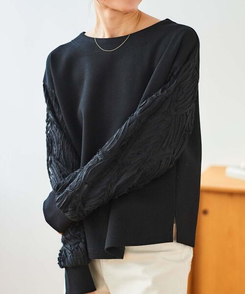 le.coeur blanc / ルクールブラン カットソー | コード刺繍キリカエ2wayプルオーバー | 詳細30