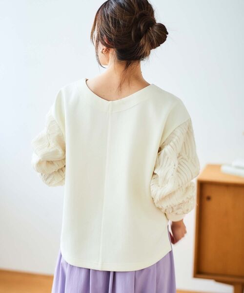 le.coeur blanc / ルクールブラン カットソー | コード刺繍キリカエ2wayプルオーバー | 詳細4